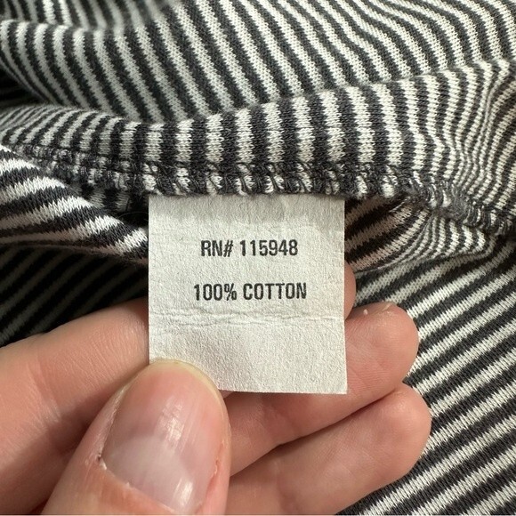 Joan Vass Grey & White Stripe Button-Up Mini Tunic Dress Size 2 - Picture 12 of 16